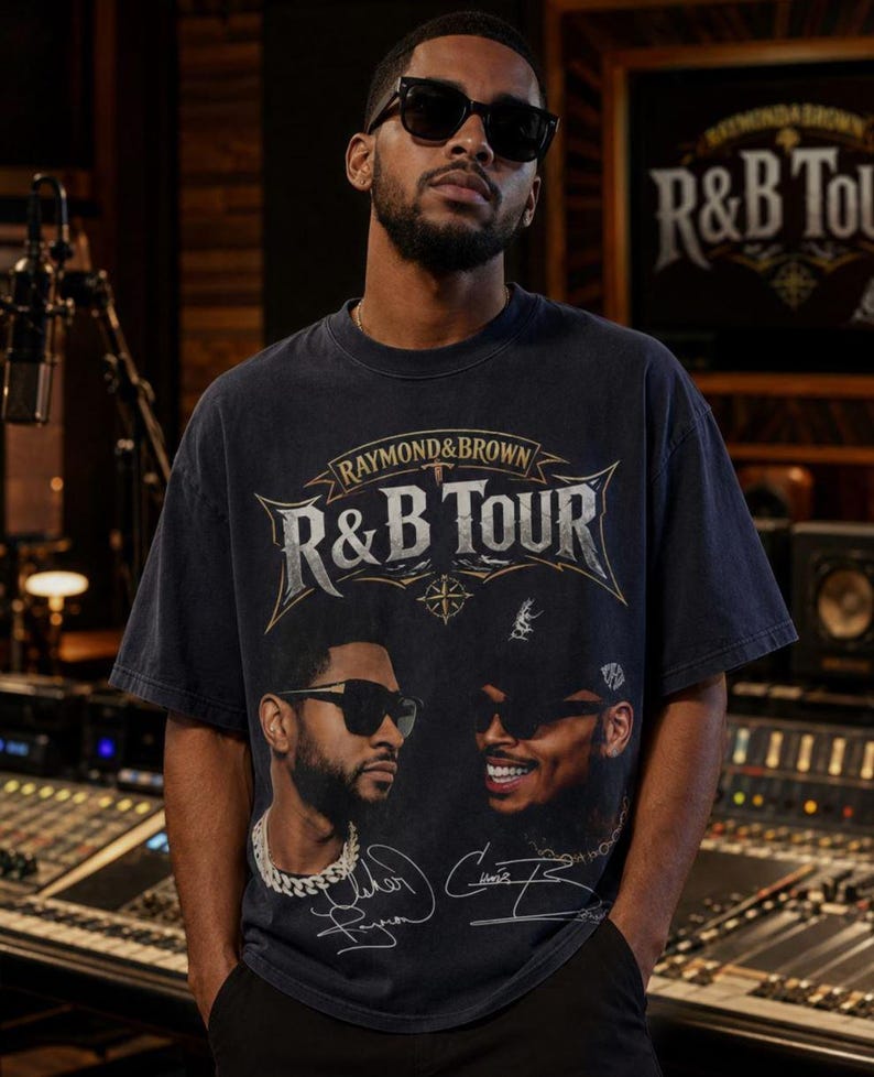 Usher x Chris Brown Tour Shirt 2026, R&B Tour 2026 Concert T-Shirt, Tour Dates Urban Music Fan Shirt, Hip Hop Graphic Tee image 2