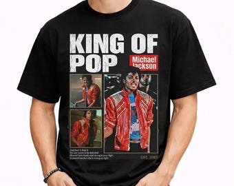 Camiseta de Michael Jackson, Camiseta de Michael Jackson Rey del Pop, Camiseta de Michael Jackson, Camiseta de MJ Música Rey del Pop