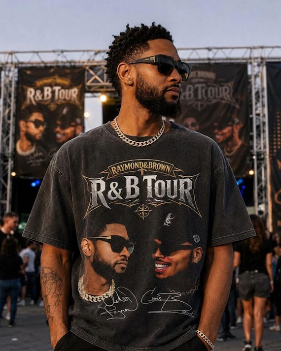 Usher x Chris Brown Tour Shirt 2026, R&B Tour 2026 Concert T-Shirt, Tour Dates Urban Music Fan Shirt, Hip Hop Graphic Tee