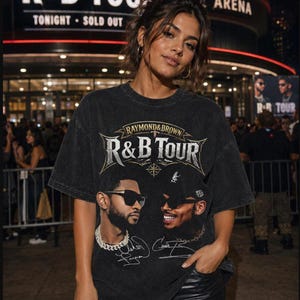 Usher x Chris Brown Tour Shirt 2026, R&B Tour 2026 Concert T-Shirt, Tour Dates Urban Music Fan Shirt, Hip Hop Graphic Tee image 4