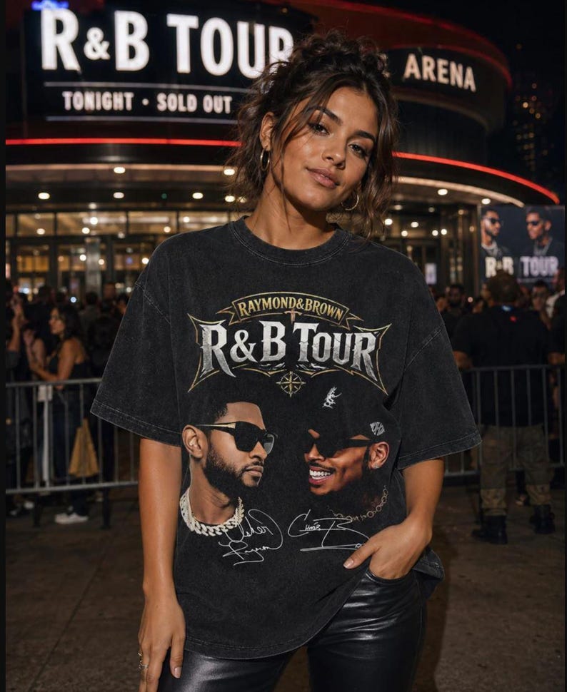Usher x Chris Brown Tour Shirt 2026, R&B Tour 2026 Concert T-Shirt, Tour Dates Urban Music Fan Shirt, Hip Hop Graphic Tee image 4
