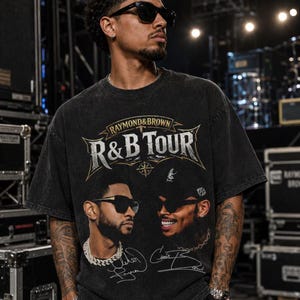 Usher x Chris Brown Tour Shirt 2026, R&B Tour 2026 Concert T-Shirt, Tour Dates Urban Music Fan Shirt, Hip Hop Graphic Tee image 5