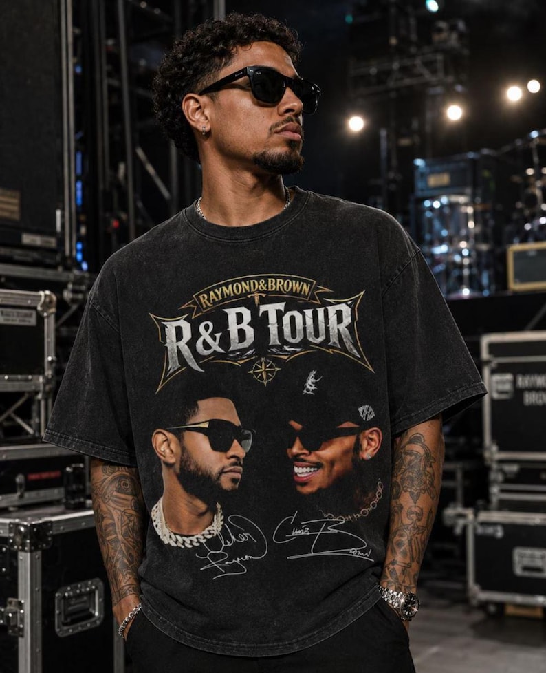 Usher x Chris Brown Tour Shirt 2026, R&B Tour 2026 Concert T-Shirt, Tour Dates Urban Music Fan Shirt, Hip Hop Graphic Tee image 5