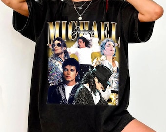 Camiseta vintage de Michael Jackson, camiseta de Michael Jackson, camiseta de Jackson, camiseta de Michael King Of Pop, regalo para fans de Michael