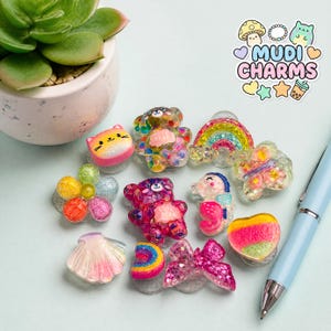 10 Stück Schmetterling Bär Harz Schuhanhänger niedliche Regenbogen Shell Katze Croc Zubehör für Clogs Sandalen Kinder Armband Schnalle Dekorationen Geschenk Set