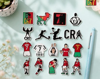 18PCS Cartoon Soccer Star PVC Shoe Charms for Crocs Football Sports Clog Accessories Cute Shoe Decorations Gift Set for Kids Adults