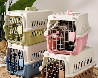 Modern Minimalist Portable Pet Carrier，Travel Crate for Cats & Small Dogs，Breathable Hard-Sided Pet Transport Box，Secure Car Seat Pet Basket