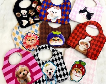 Bolso de lona personalizado con foto de mascota, bolso de hombro personalizado con retrato de perro o gato, regalo único para recordar a tu mascota, bolso de fotos artesanal a medida.