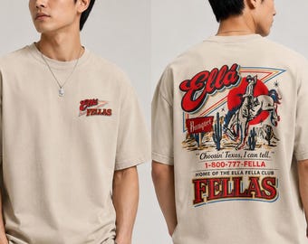 Ellas Fellas Club T-shirt, Western Country Concert Graphic Tee, Ella Fella Club Cowboy Shirt, Vintage Rodeo Music Fan Tee, Gift For Her Him