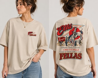 Maglietta Ellas Fellas Club, maglietta grafica per concerto di musica country western, maglietta da cowboy Ella Fella Club, maglietta vintage per appassionati di musica da rodeo, regalo per lei e per lui