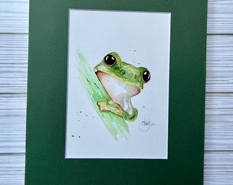 Watercolor Painting of a frog by Shannon Lee of CraftShananigans