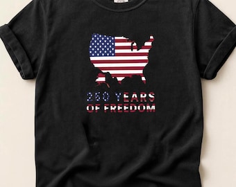 Comfort Colors® Patriotic USA Flag 250 Years Freedom Tee