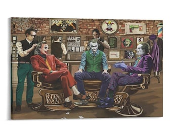 The Joker Barber Shop Framed Canvas, Barber Poster, Salon Canvas, The Joker Poster, Barbershop Wall Decor
