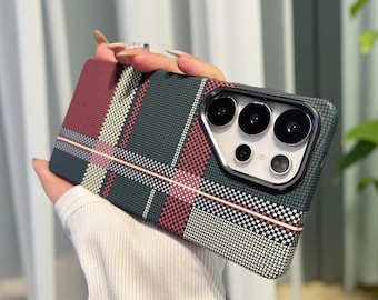 Funda Samsung de fibra de carbono y Kevlar: Cubierta magnética estilo MagSafe para las series S26-S23