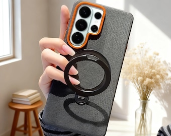 Funda con soporte giratorio para Samsung Galaxy S26 Ultra, S25 y S24 Plus con soporte MagSafe de anillo.