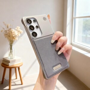 Luxury Leather MagSafe Phone Case for Samsung S26 S25 S24 Ultra | Slim Borderless Cover