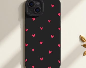 Funda para iPhone Black Heart, funda de silicona suave a prueba de golpes para iPhone Pro Max