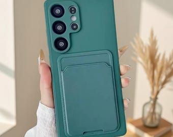 Funda tipo cartera delgada con tarjetero para Samsung Galaxy S26-S22, cubierta de TPU a prueba de golpes.