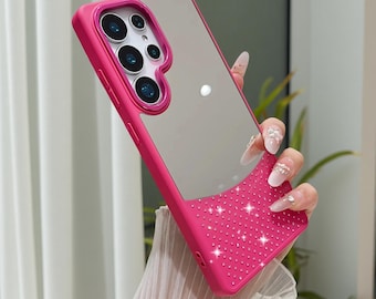 Funda para teléfono Flash Diamond Mirror Samsung S25 S24 FE S23 Ultra A55 A35 A26 A22 A05s Candy Hard Cover
