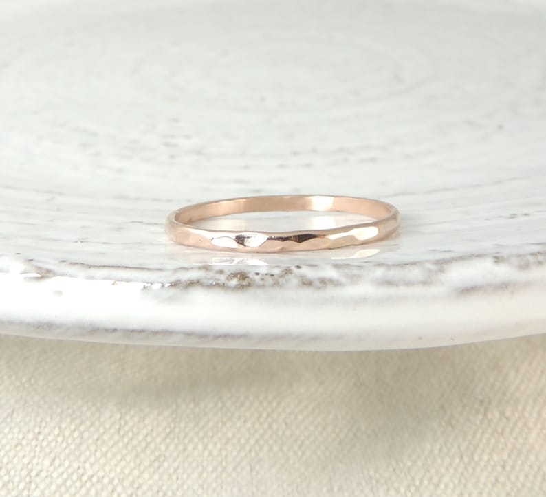 Solid 14k Rose Gold Wedding Band Etsy