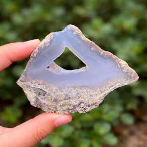 Lastra di agata muschiata naturale con finestra 91x68x9mm / Fetta di agata muschiata lucidata / Pietra espositiva in agata unica / Materiale lapidario