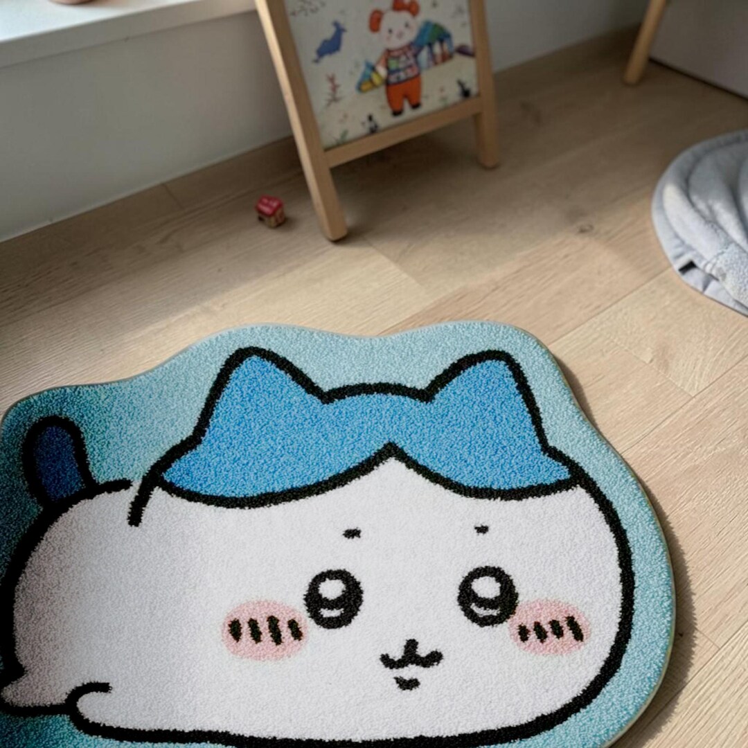 Hachiware Rug Chiikawa Plush Rug: Anime Hachiware Usagi Carpet, Non-slip Soft Floor ...