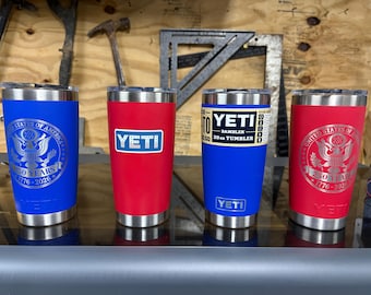 Custom Engraved YETI 20 oz Rambler | Personalized Laser Engraved Tumbler | Custom Logo, Name, Monogram or Artwork | Authentic YETI Gift