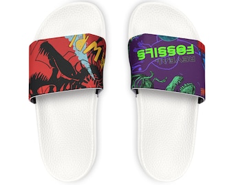 Dinosaur Fossils Graphic Slides | Slide Sandals