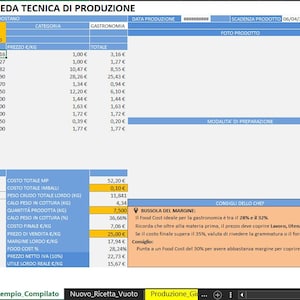 Software de gestión de costes de alimentos en Excel: cálculo de márgenes para restaurantes y gastronomía.