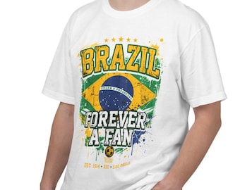 Brasilien fotbollströja 2026, Brasilien fotbollsfan-t-shirt, Vintage fotbollströja med grafik, Komfortfärger 1717, Brasiliens lagkläder, Gåva för fotbollsälskare