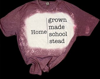 Bleached Distressed Tee Shirt | Home Life | Homestead | Homeschool | Homemade | Homegrown | Mom T shirt