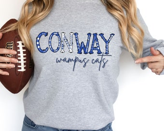 Sudadera Conway Wampus Cats, sudadera de escuela secundaria, camisa de mascota, camisa de espíritu de equipo, sudadera de maestro, regalo para maestro, regalo de maestro