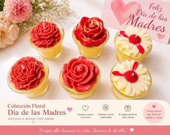 Colección de Velas Florales para el Día de la Madre Colección Floral Día de las Madres