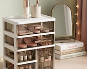 Clear Stackable Makeup Skincare Organizer, Multi-Drawer Cosmetic Storage Case