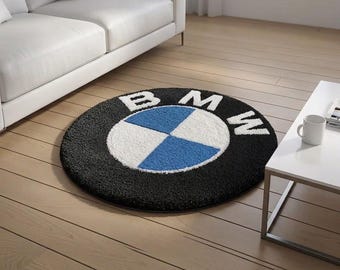 Custom Tufted BMW M Logo Rug | Handmade Floor Mat for Car Enthusiasts | Garage & Room Decor Gift