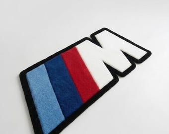 Custom Tufted BMW M Logo Rug | Handmade Floor Mat for Car Enthusiasts | Garage & Room Decor Gift