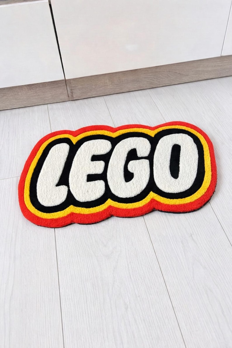 Lego Rug Sticker Colorful Tufted Word Rug | Fun Room Decor | Gift for Kids & Gamers - Etsy
