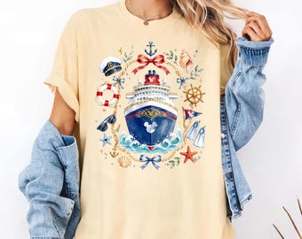 Comfort Colors Disney Cruise Shirt - Coquette Bow Vacation Tee