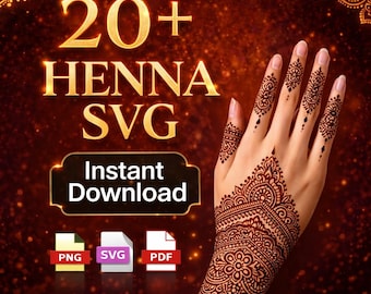 Plantilla de henna SVG / Descarga digital de plantillas de henna árabes