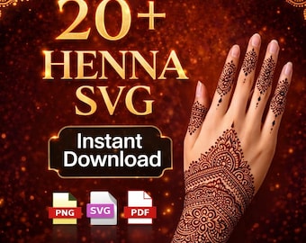 20+ Braut Henna Schablonen SVG | Arabisch Mehndi Designs (Digital Download)