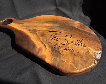 Handmade Mini Live Edge Walnut Charcuterie / Cheese Board | Custom Engraving Available