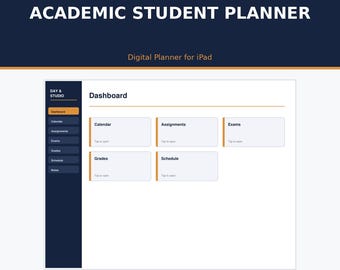 Planer dla studentów | Hiperlinkowany planer GoodNotes na iPada i tablety | Pobieranie cyfrowe