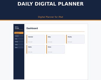 Cyfrowy planer dzienny | Hiperlinkowany planer GoodNotes na iPada i tablety | Pobieranie cyfrowe