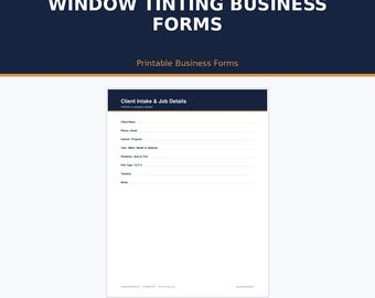 Pakiet formularzy dla firm zajmujących się przyciemnianiem szyb | Kosztorys, umowa, opieka posprzedażowa i faktura | Plik PDF do druku