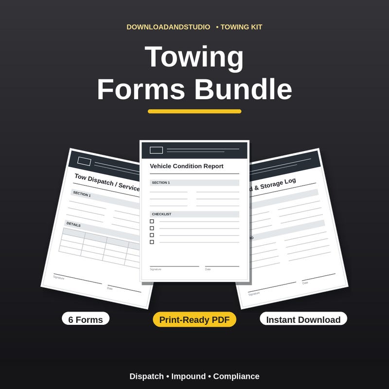 Tow Log Template - Etsy