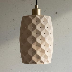 Lámpara de Techo Geométrica "Lampshade 3.1" - Pantalla Hexagonal Perforada - Incluye Kit de Suspensión Ajustable 1m - Estilo Moderno