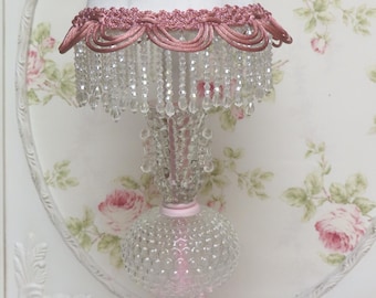 Vintage 80s, Table Lamp, Pink Ceramic, Pinks and Purples, Rainbow