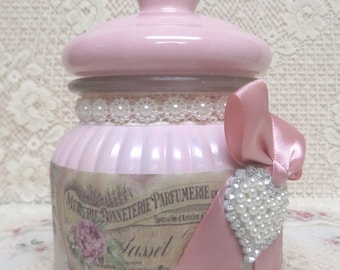 Pink Jar I, Pink Heart Jar, Glitz Heart Jar