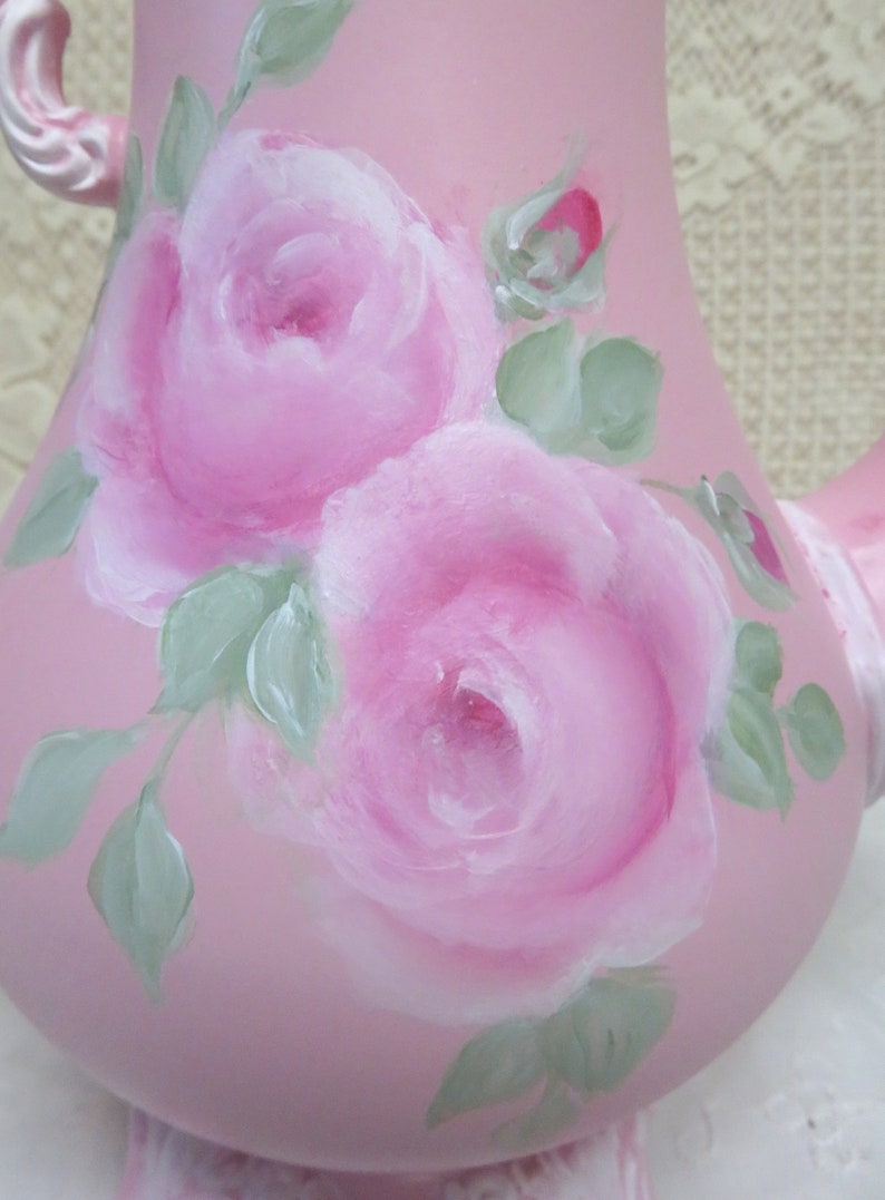 Pink Lamp Pink Teapot Lamp Pink Rose Teapot Lamp Rose Lamp Etsy