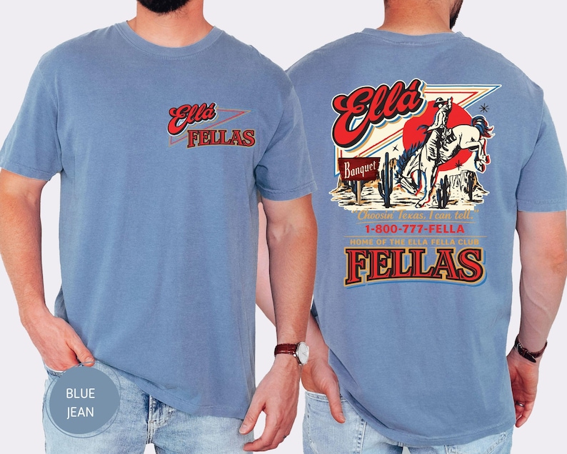 Comfort Colors® Ellas Fellas Club Shirt, Retro Western Cowboy T-Shirt, Country Concert Tee image 5